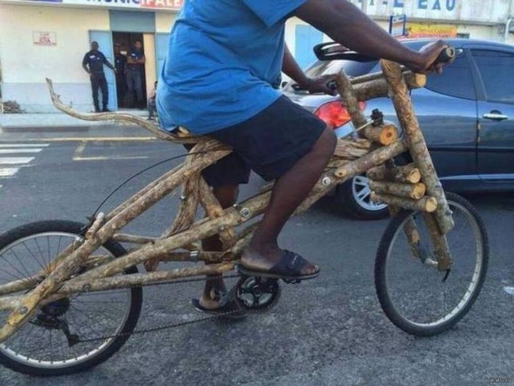 wooden bike
