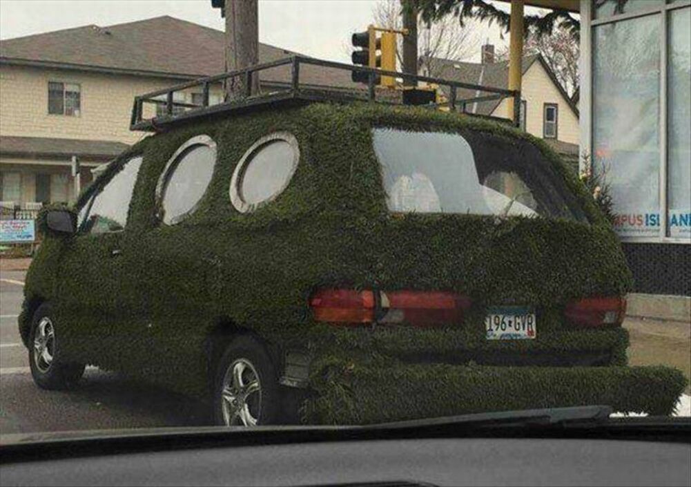 a very green car