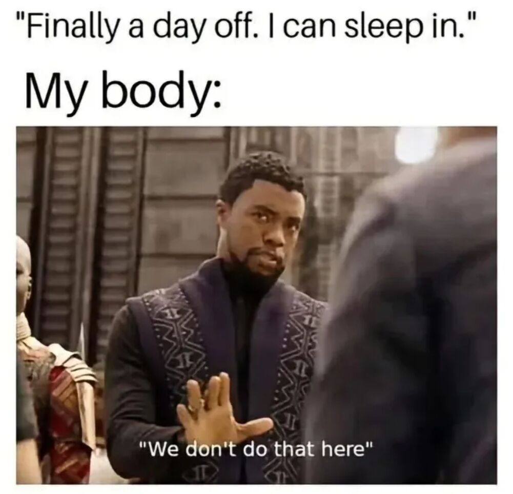 sleeping in